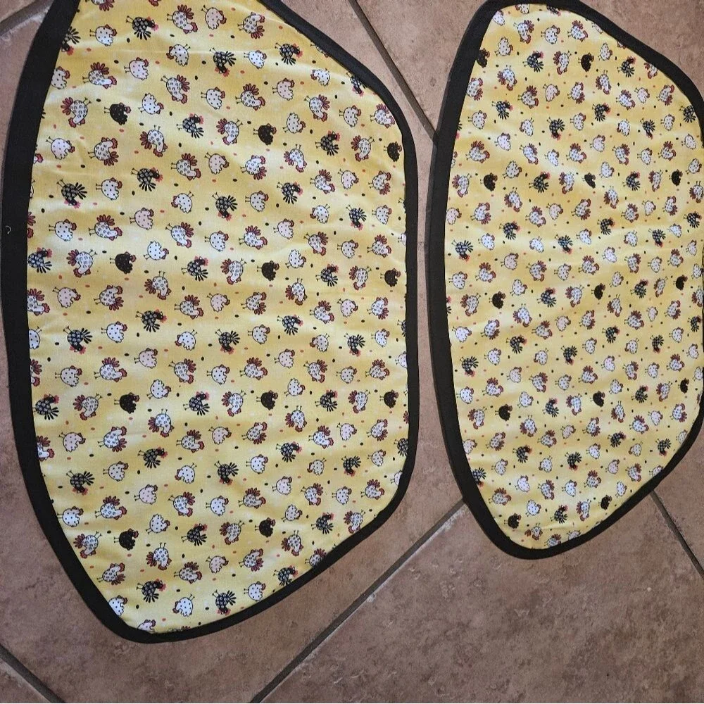 Chicken Pattern Cloth Handnade Placemats Set of 2 Double-Sided